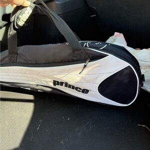 Prince Victory 6 pack Tennis Bag for Racquets Black White and Brown
